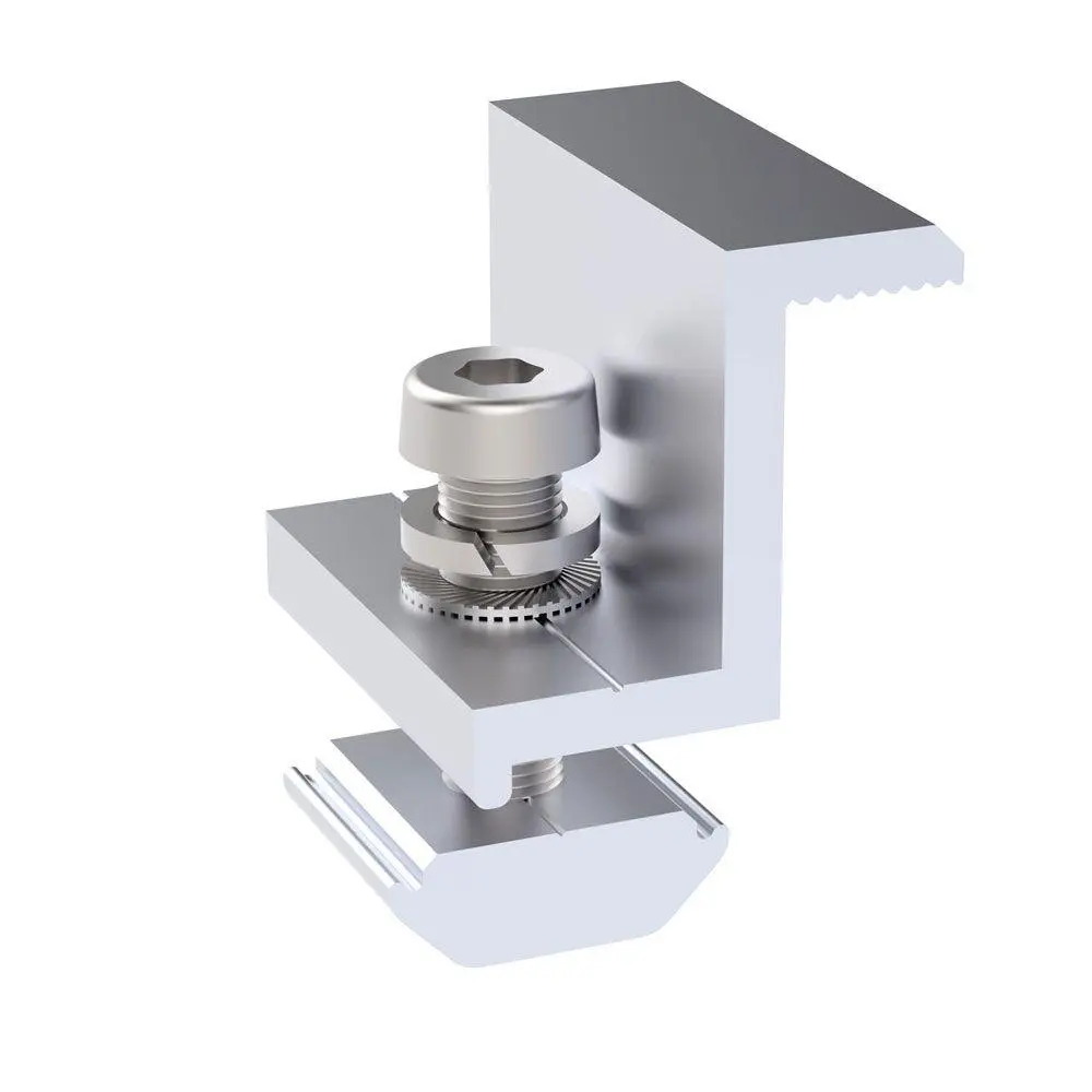 Pince d’extrémité 35 mm pour fixation de panneaux photovoltaïques